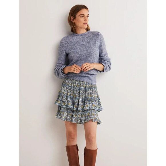 Boden Dresses & Skirts - Boden Womens Skirt UK 14 US 10 Mini Multi Floral Print Plisse Layered R0178 NWT